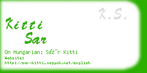 kitti sar business card